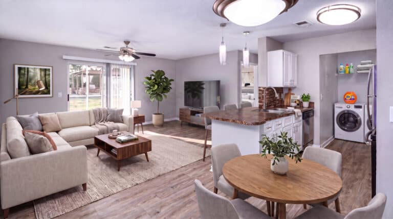 The Reserve at Harper's Point apartments open-concept floor plans.