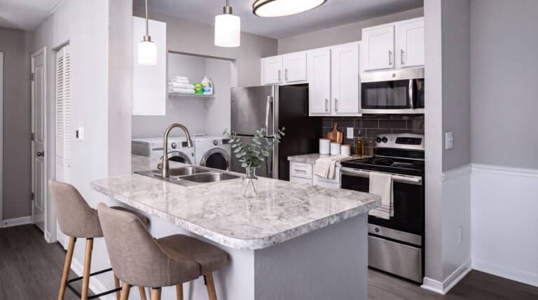 The Reserve at Harper's Point apartments upgraded kitchen.