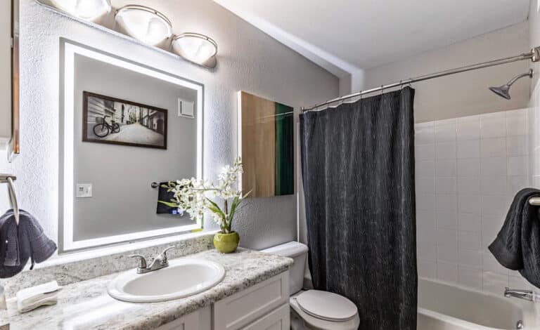 The Reserve at Harper's Point apartments bathroom.